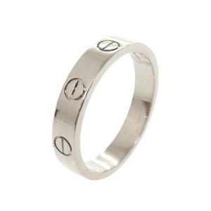 CARTIER 18k Silver Love Ring #52